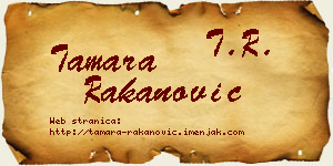 Tamara Rakanović vizit kartica